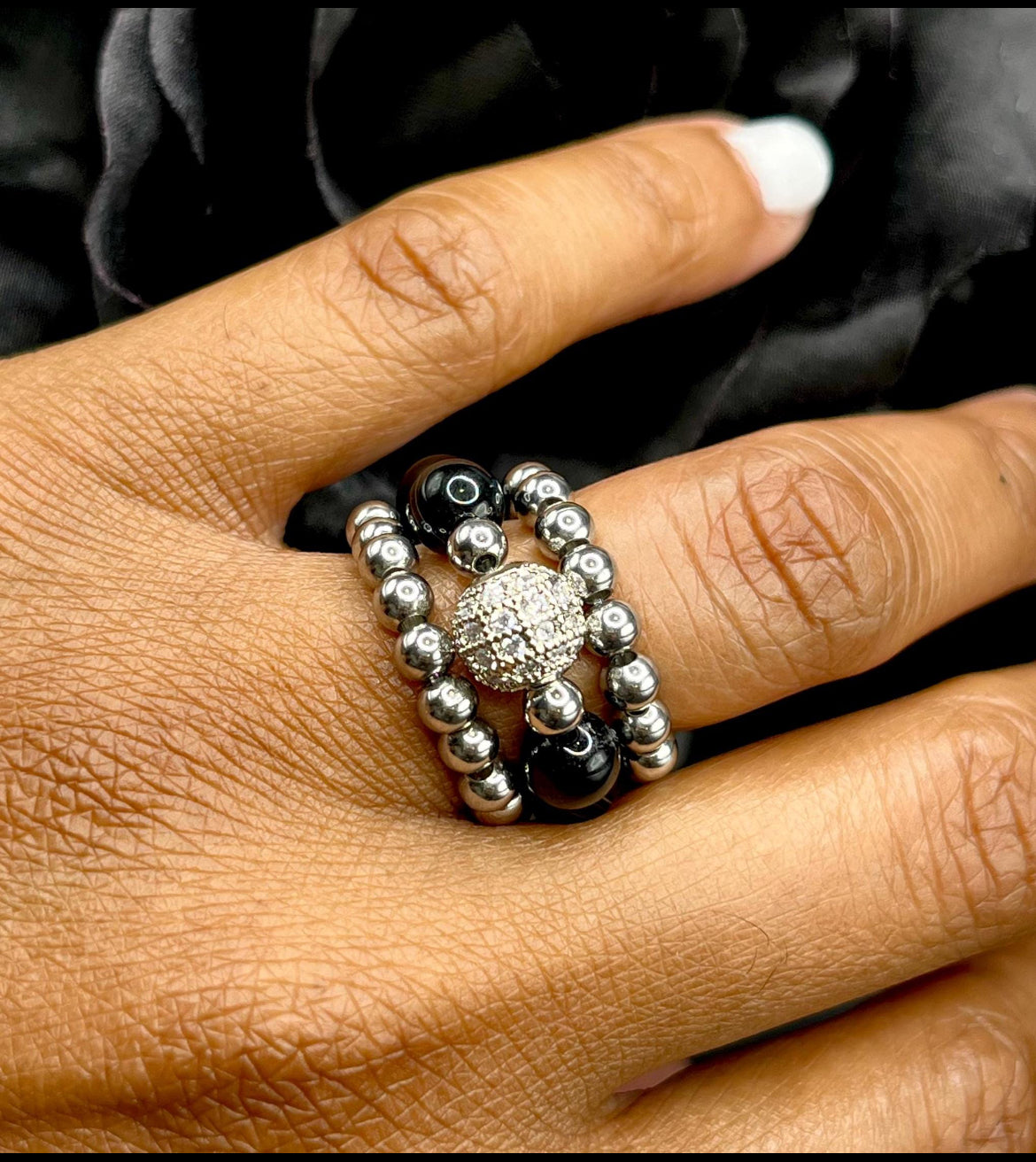 Stainless Steel Beaded Rings