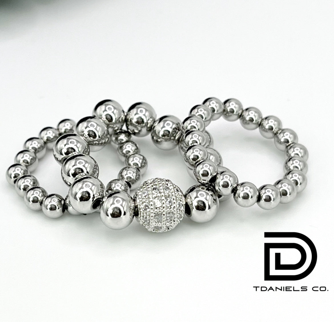 Stainless Steel Beaded CZ Ring