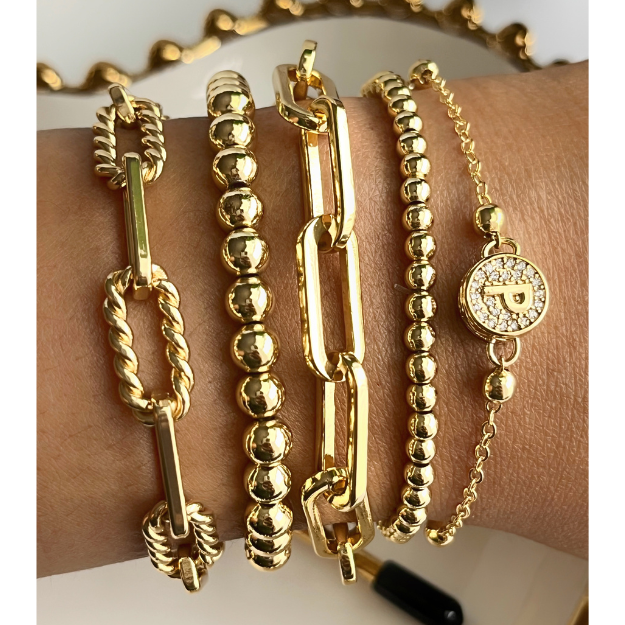 24k Gold Filled Thick Paperclip Bracelet