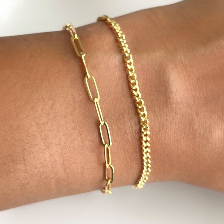 18K Gold Filled Small Paperclip Bracelet