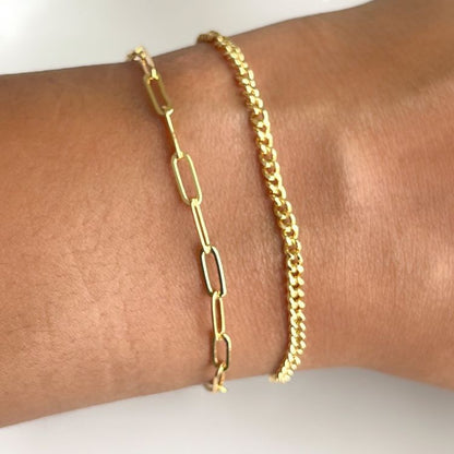 18K Gold Filled Small Paperclip Bracelet