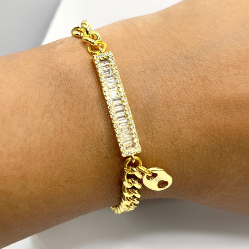 18K Gold Filled Cuban Bar Bracelet