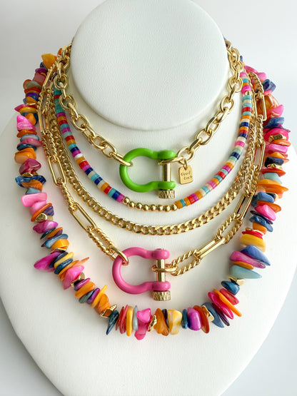 Hot Pink Horseshoe Necklace
