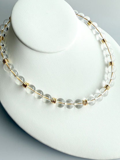 Clear Crystal Quartz Beaded Necklace