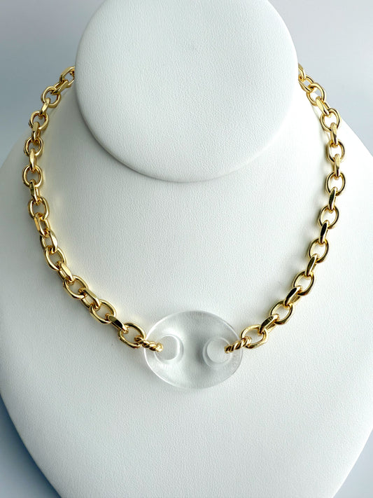 Clear Pig Nose Chain Necklace
