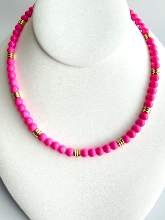 Barbie Pink Beaded Necklace