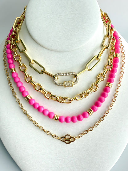 Barbie Pink Beaded Necklace