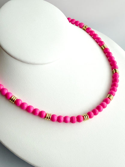 Barbie Pink Beaded Necklace