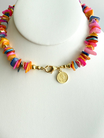 Mother of Pearl Chip Beaded Necklace - Limited Edition