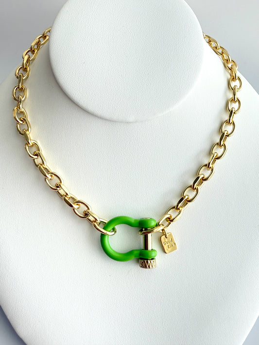 Green Horseshoe Necklace