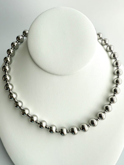10mm Stainless Steel Beaded Necklace