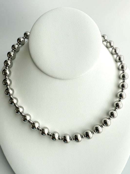 10mm Stainless Steel Beaded Necklace