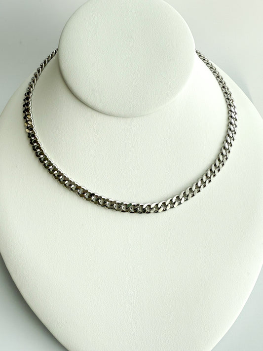 Sliver Cuban Link Chain Necklace