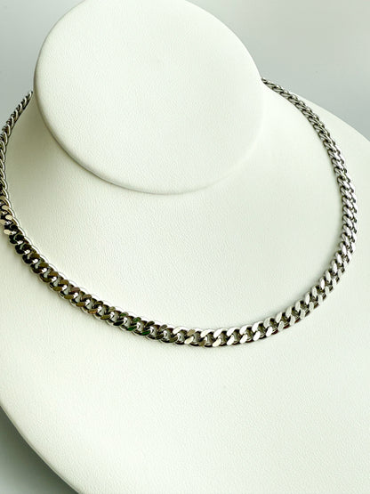 Sliver Cuban Link Chain Necklace