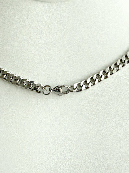 Sliver Cuban Link Chain Necklace