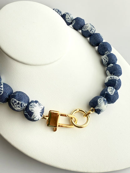 Distressed Denim Necklace