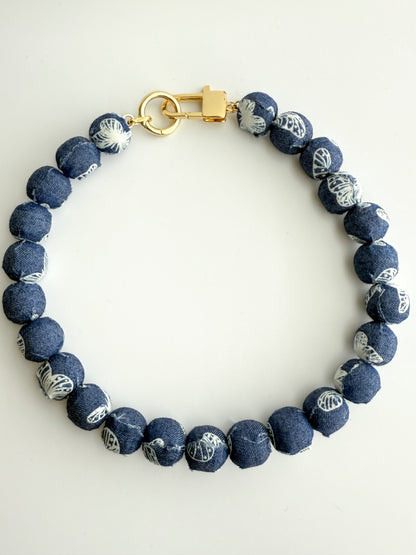 Distressed Denim Necklace