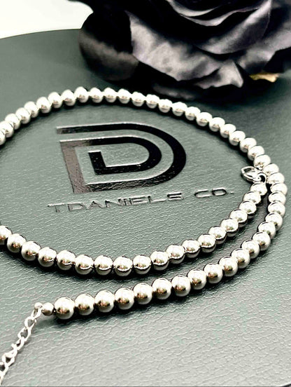 6mm Stainless Steel Beaded Necklace