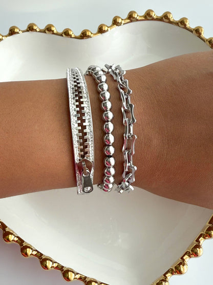 Stainless Steel Zipper Bracelet