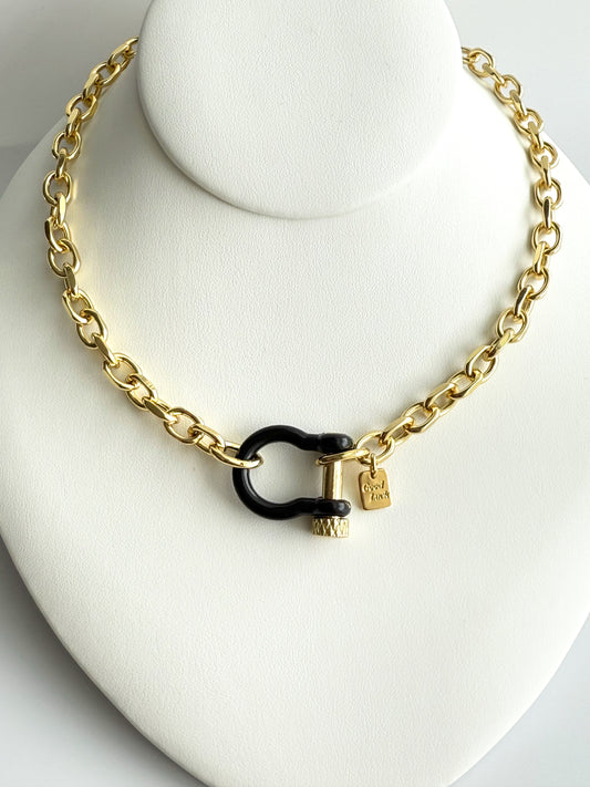 Black Horseshoe Necklace