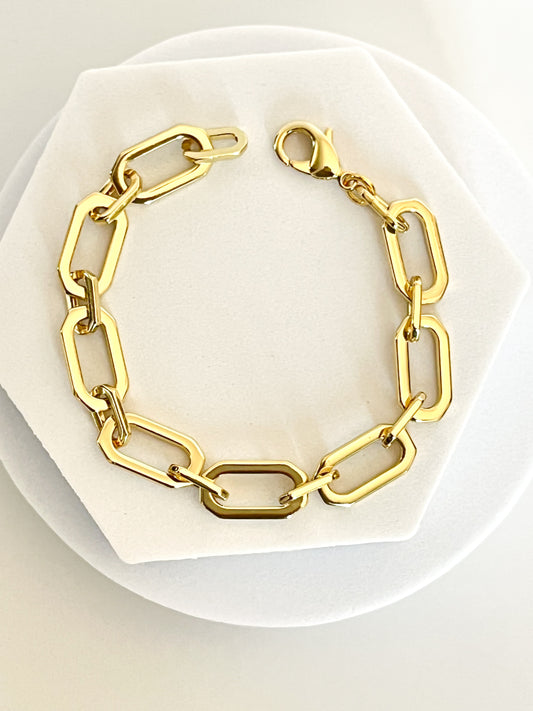 18K Gold Filled Octagon Chain Bracelet