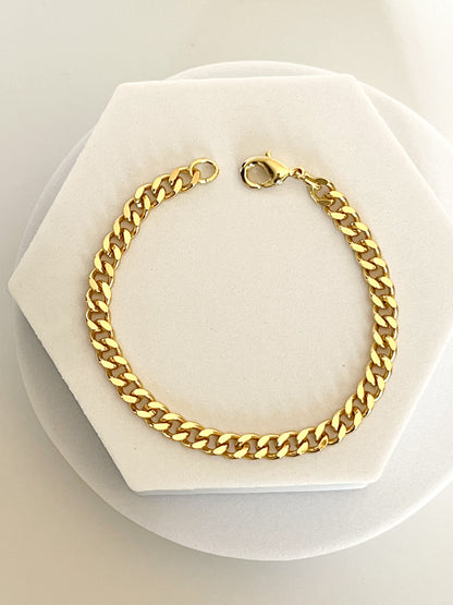 18K Gold Filled 6mm Cuban Bracelet