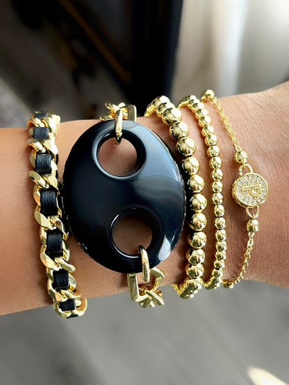 Black Pig Eye Chain Bracelet