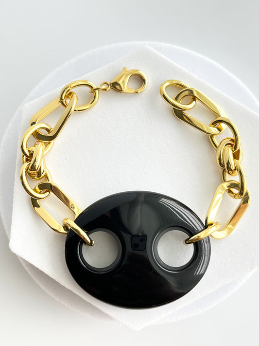 Black Pig Eye Chain Bracelet