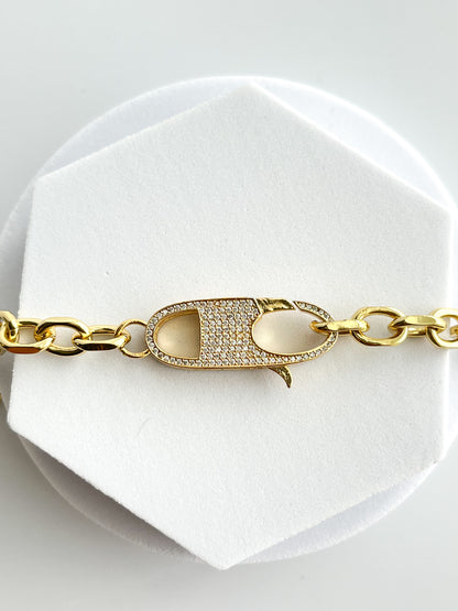 18K Gold Filled CZ Clasp Bracelet