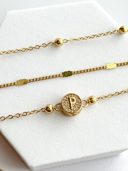 18K Gold Filled 3mm Curb Chain Bracelet