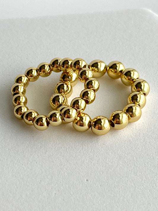 18k Gold Filled Beaded Rings