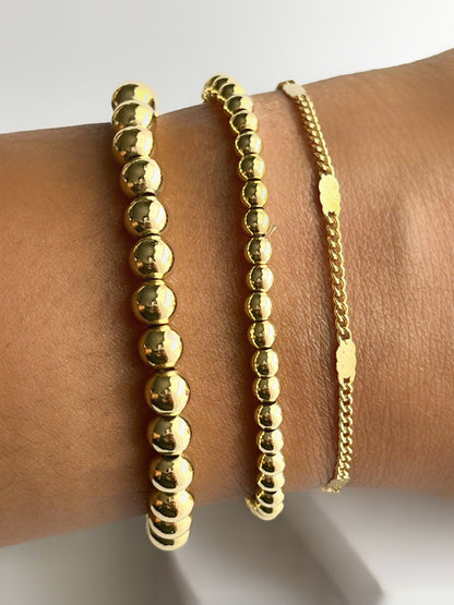 18K Gold Filled 3mm Curb Chain Bracelet