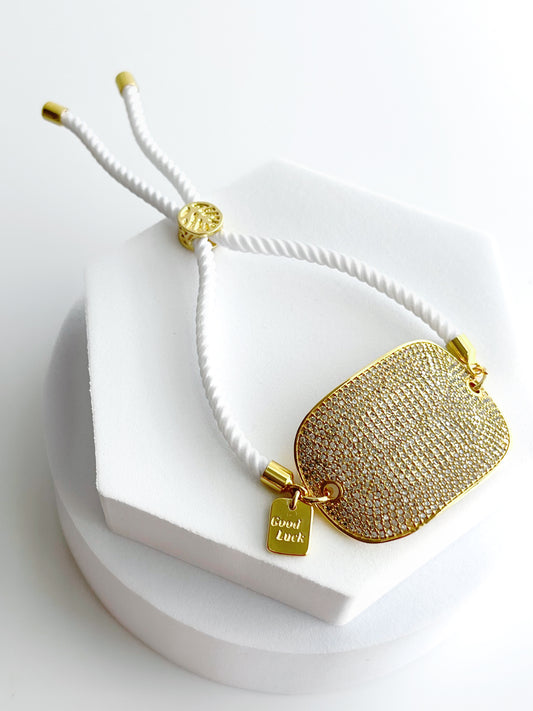 Oval CZ Adjustable Slider Bracelet