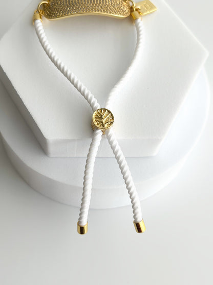 Oval CZ Adjustable Slider Bracelet