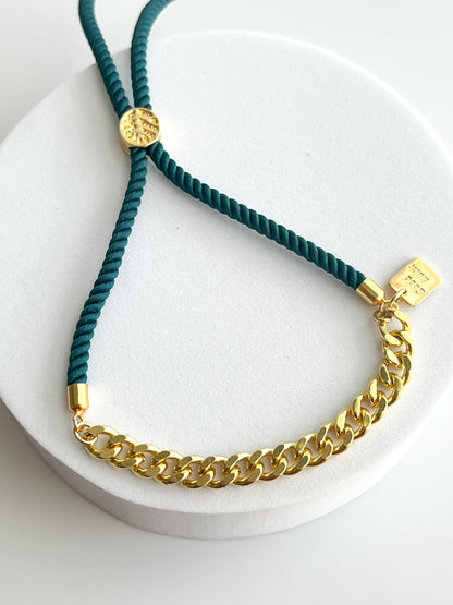 Dark Green Adjustable Slider Bracelet