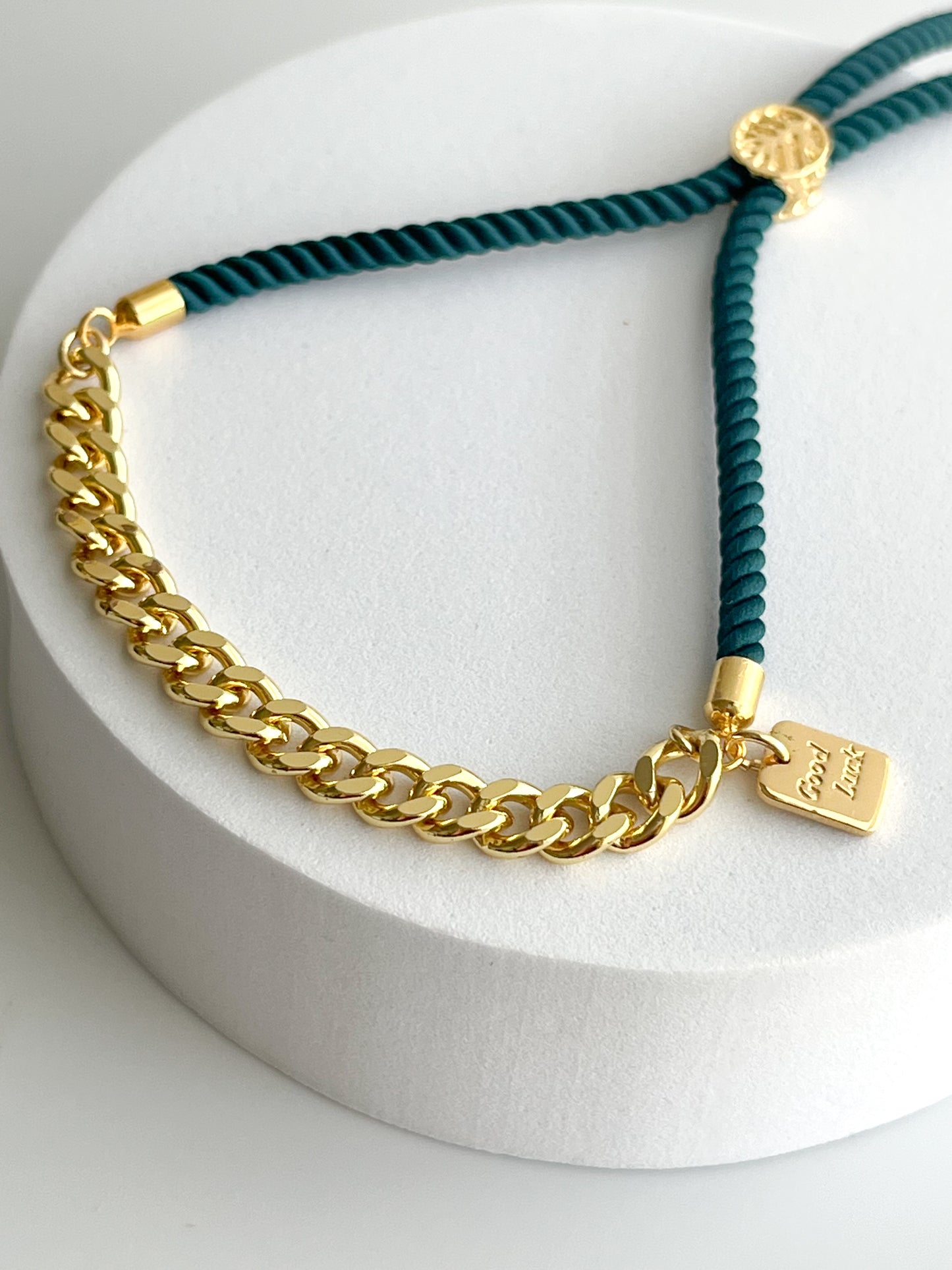 Dark Green Adjustable Slider Bracelet