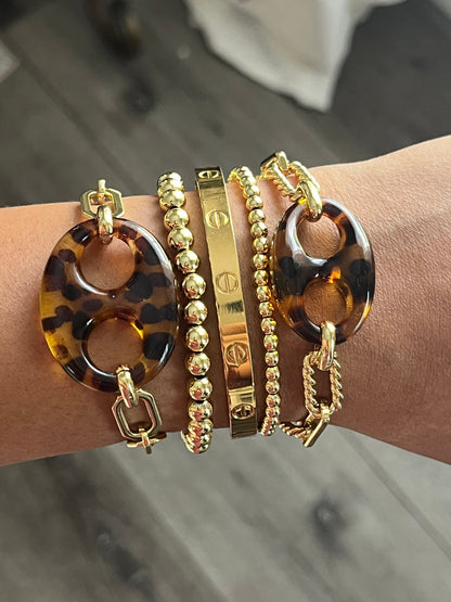 Large Leopard Pig Eye Chain Bracelet