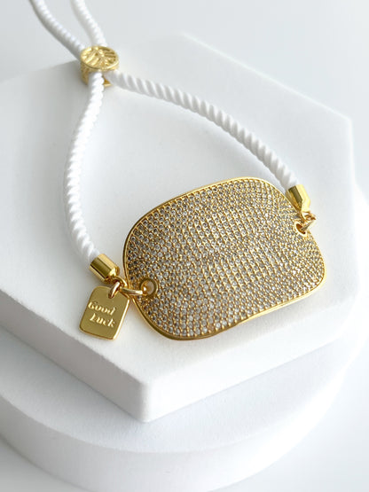 Oval CZ Adjustable Slider Bracelet