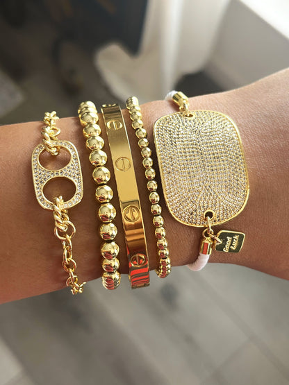 Oval CZ Adjustable Slider Bracelet