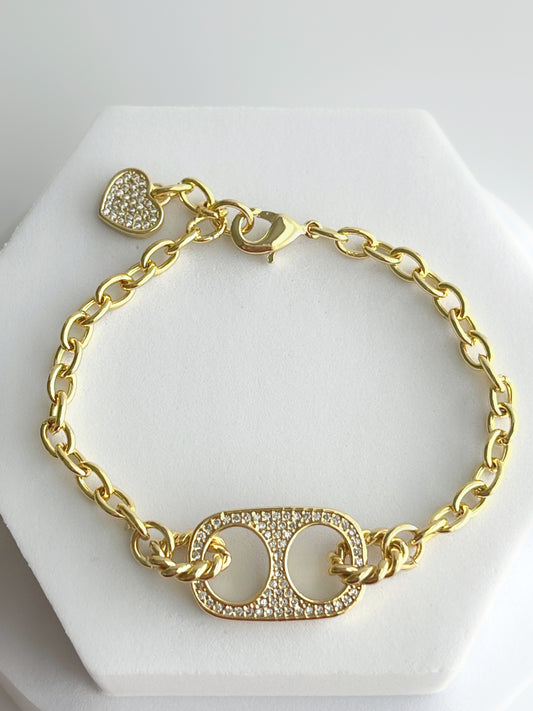 CZ Soda Tab Chain Bracelet