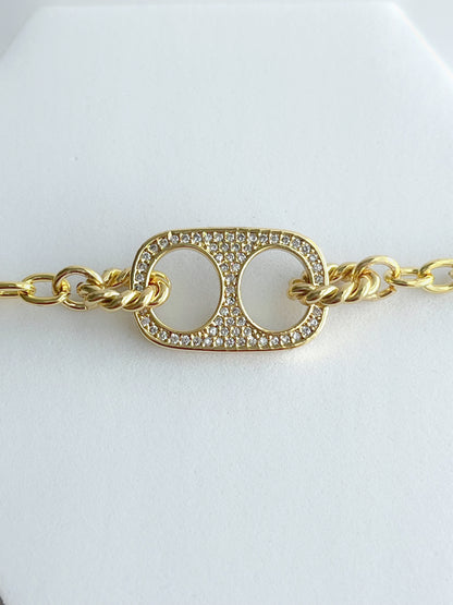 CZ Soda Tab Chain Bracelet