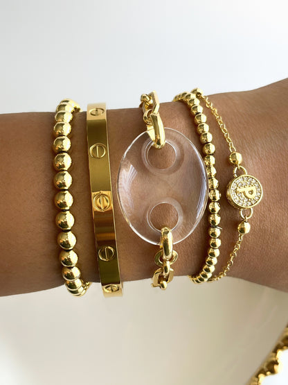 Clear Pig Eye Chain Bracelet