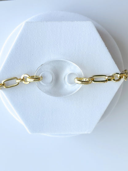 Clear Pig Eye Chain Bracelet
