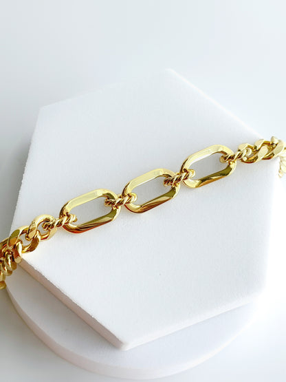 Thick Figaro & Cuban Chain Bracelet