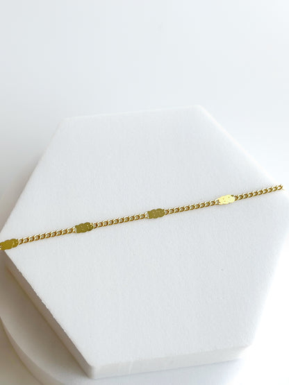 18K Gold Filled 3mm Curb Chain Bracelet