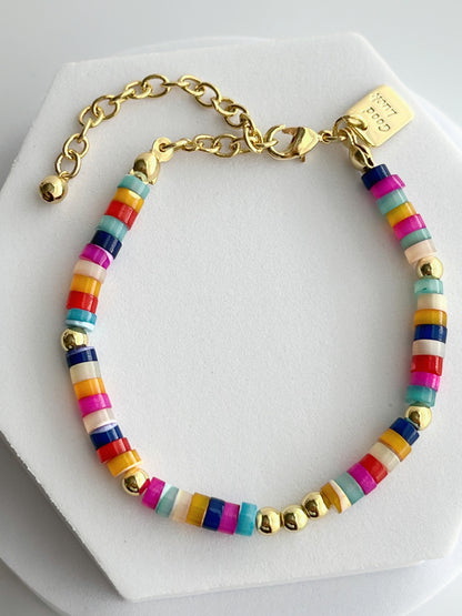 Mother of Pearl Heishi & Chip Bead Bracelets