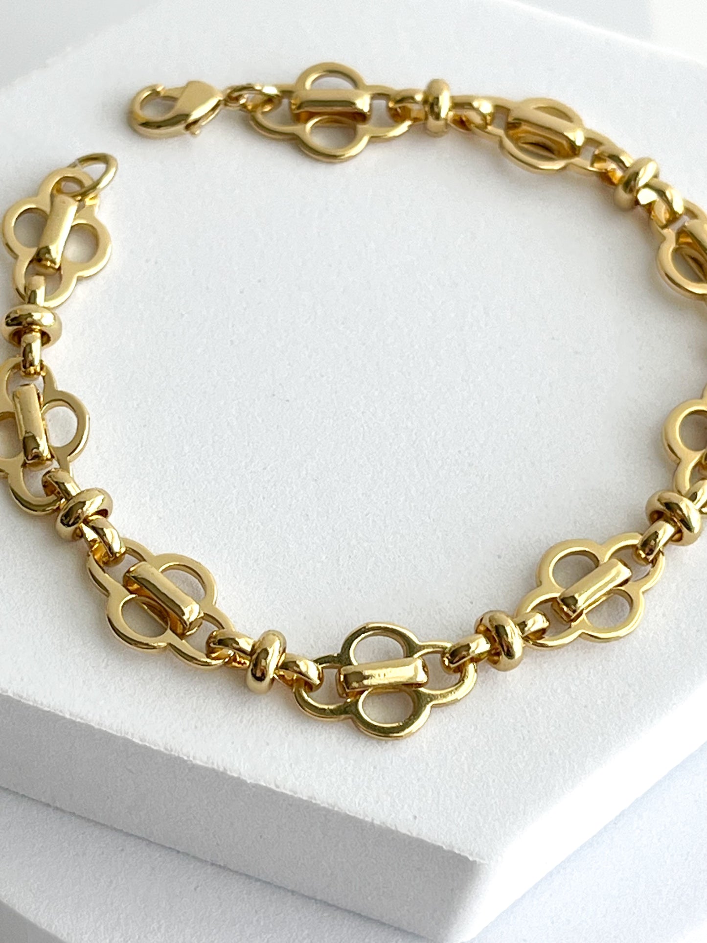 18k Gold Filled Clover Bracelet