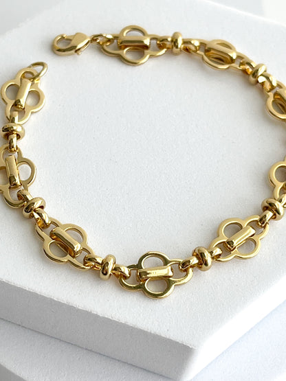 18k Gold Filled Clover Bracelet