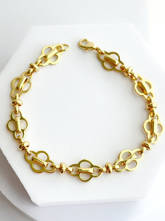 18k Gold Filled Clover Bracelet